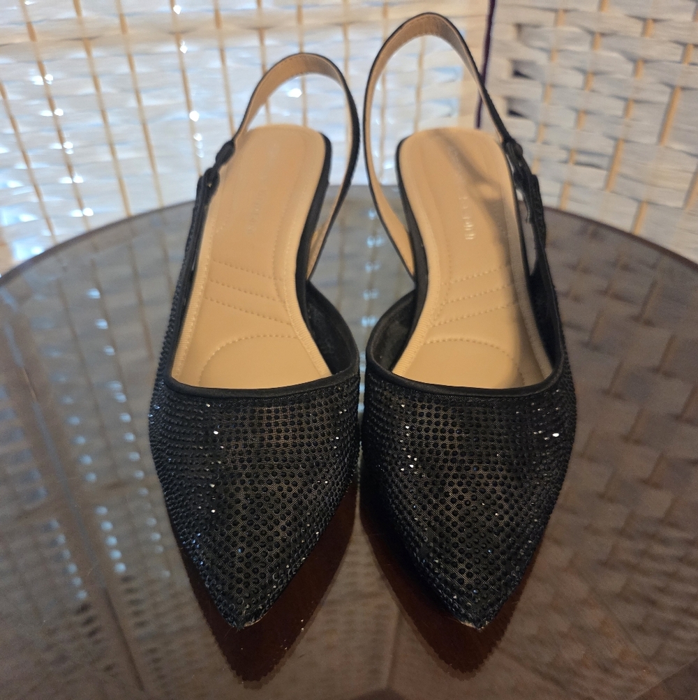Elegant Black Slingback Women's Shoes 8.5M Adrienne Vittadini